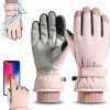 YHomU Yhomu Ski Gloves For Women, Super Warm Thick Fleece Gloves, Anti-Skid Touchscreen Winter Gloves With Adjustable Cuffs, Waterproof Snow Gloves For Skiing, Hiking, Cycling Clearance