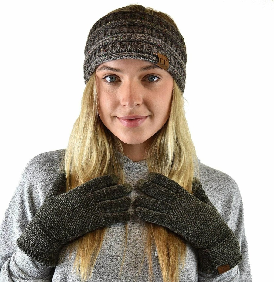 C.C C.C Winter Warm Eco-Friendly Knit Chenille Touchscreen Texting Gloves Clearance