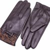 YISEVEN Yiseven Women'S Sheepskin Winter Driving Genuine Leather Gloves Lace Bow Best