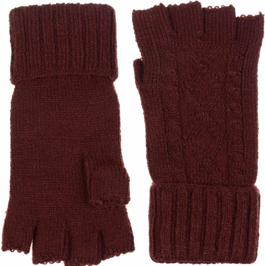 Be Your Own Style Be Your Own Style Byos Uni Winter Fall Soft Cable Fingers Free Fingerless Knit Gloves Stretchy Clearance