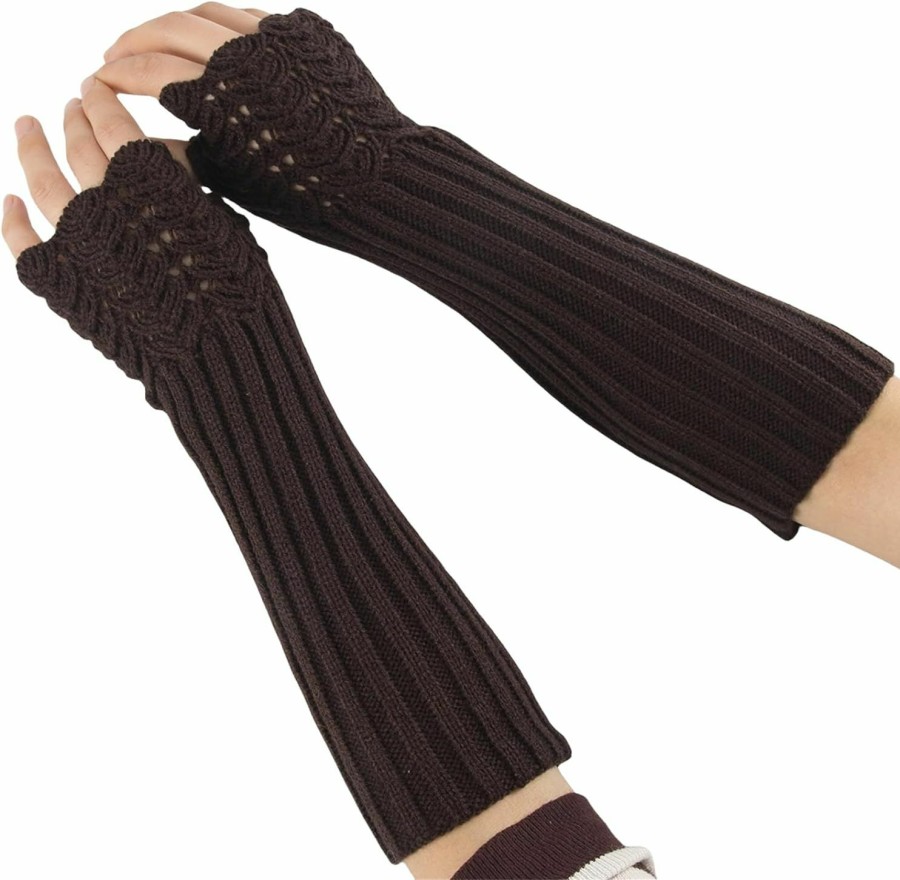 XCJIKUKE Xcjikuke Women Knit Fingerless Gloves Gothic Arm Warmers Thumb Hole Gloves Best