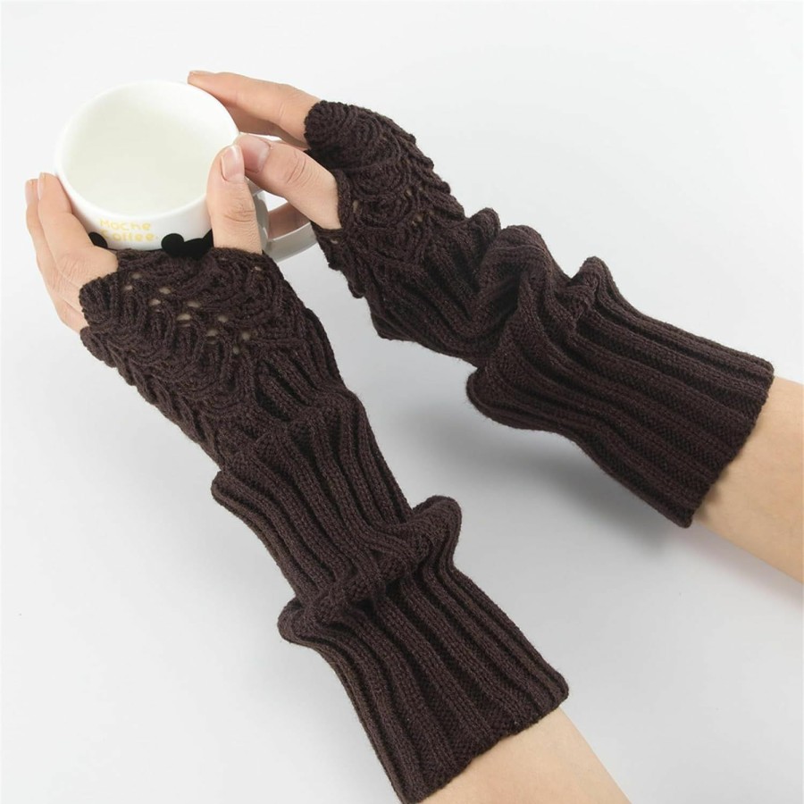 XCJIKUKE Xcjikuke Women Knit Fingerless Gloves Gothic Arm Warmers Thumb Hole Gloves Best