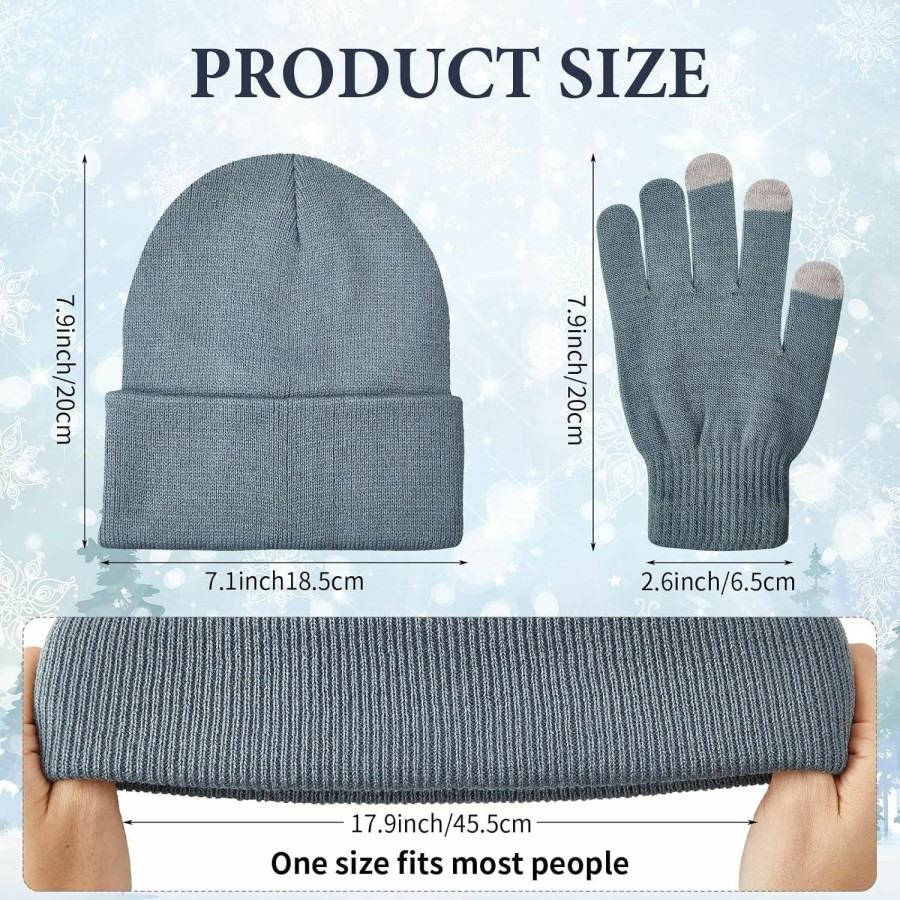 Amazon 48 Pcs Bulk Winter Knit Beanies Gloves Men Women Warm Beanie Touchscreen Gloves Set Cozy Winter Accessories Wholesale