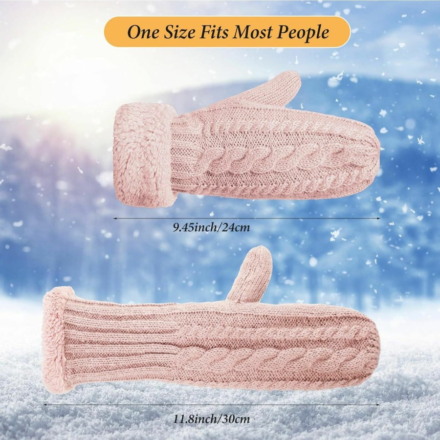 Handepo Handepo 12 Pairs Winter Mittens For Women Womens Fleece Lined Mittens Women Mitten Gloves Warm Thick Knit Mittens For Women Girls Adults Winter Cold Weather Accessories Gift (Multicolor) Hot