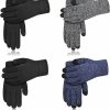 Fycert Winter Gloves Touchscreen Knit Warm Glove Set For Men Women,2 Styles Thick And Thin,Multiple Colors Available Hot