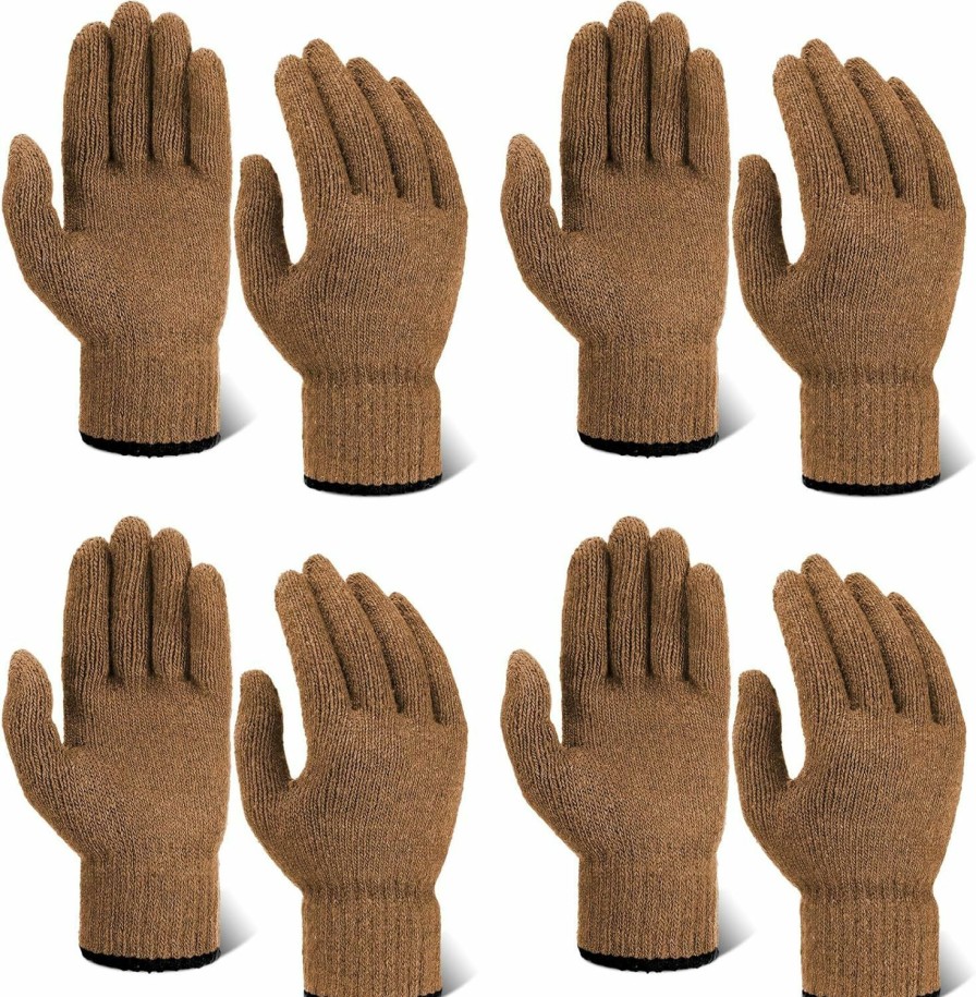 Suhine Suhine 4 Pairs Wool Liner Gloves Winter Gloves Thick Warm Wool Gloves Ski Glove For Men Women Snow Cold Weather Clearance