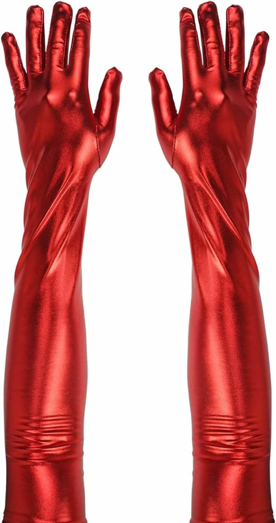 Luwint Luwint 21'' Extra Long Over Elbow Faux Patent Leather Wet Look Costume Gloves For Cosplay Wedding Opera Party Dress Wholesale