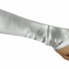 Greatlookz Cinderella Satin Fingerless Elbow Length Gloves, Silver New