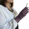 Fownes Brothers Fownes Women'S Cashmere Lined Smart Storm Gray Lambskin Leather Gloves 6.5/S Wholesale