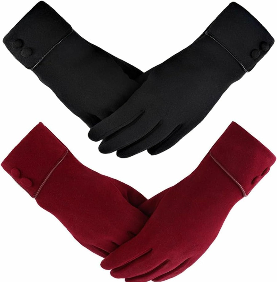 KOFOJN Women'S Winter Warm Gloves Touch Screen Texting Lined With Plush Warm Gloves 3 Pairs Best