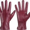 ISHISBEB Leather Gloves For Women Winter Warm Gloves Touch Screen Warm Wool Lined Texting Driving Gloves Best