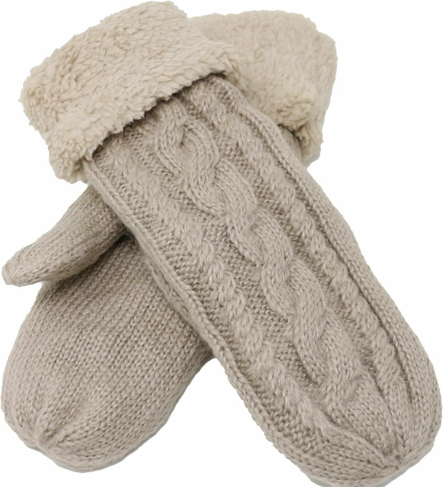 KMystic Kmystic Women'S Soft Plush Lined Cuffed Warm Winter Thick Knit Mittens New