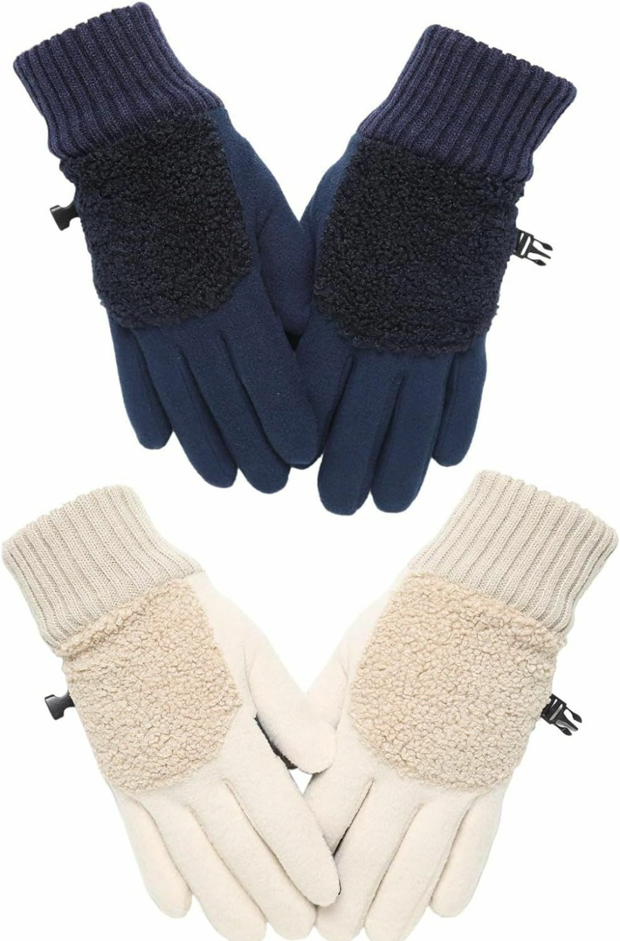 COMF-PRO Comf-Pro Cold Weather Winter Gloves For Men - Soft Plush Warm Snow Gloves Comfortable & Elastic Running Gloves 2 Pairs Wholesale