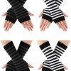 SATINIOR Satinior 4 Pairs Wrist Fingerless Gloves With Thumb Hole Uni Cashmere Warm Gloves (Color Set 2) Clearance