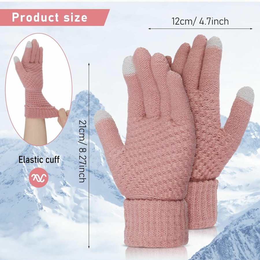 Abeillo Abeillo Women'S Winter Warm Touchscreen Gloves, Thermal Knit Soft Fleece Lined Glove Winter Texting Gloves Elastic Cuff Glove Wholesale