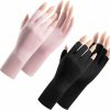 INOGIH Inogih Uv Protection Gloves, Cool Ice Silk Sunshade Fingerless Gloves,Non Slip Breathable Gloves, Cycling Driving Gloves Hot