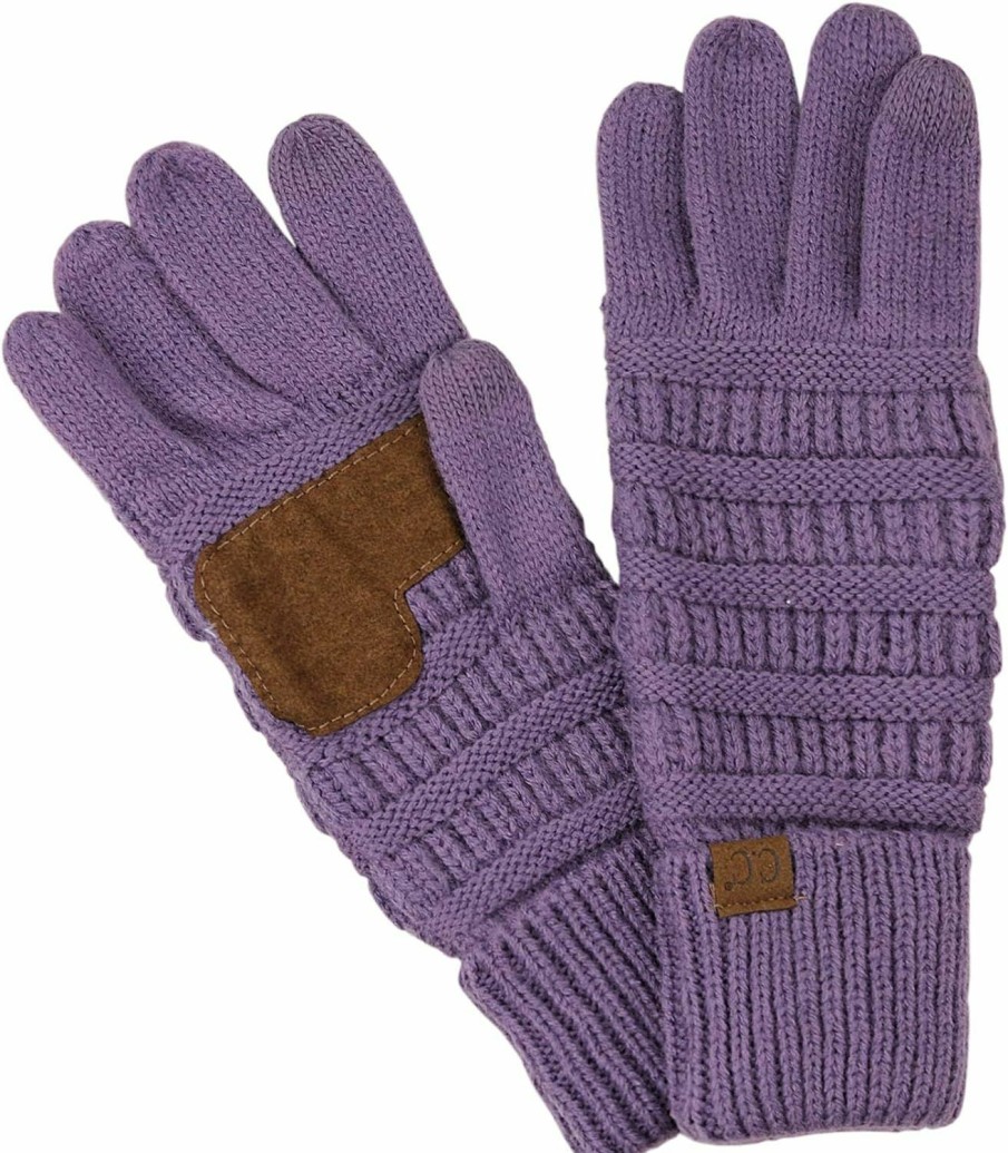 C.C C.C Uni Cable Knit Inner Lined Anti-Slip Touchscreen Texting Gloves Wholesale