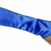 Greatlookz Cinderella Satin Fingerless Elbow Length Gloves, Royal Blue Hot