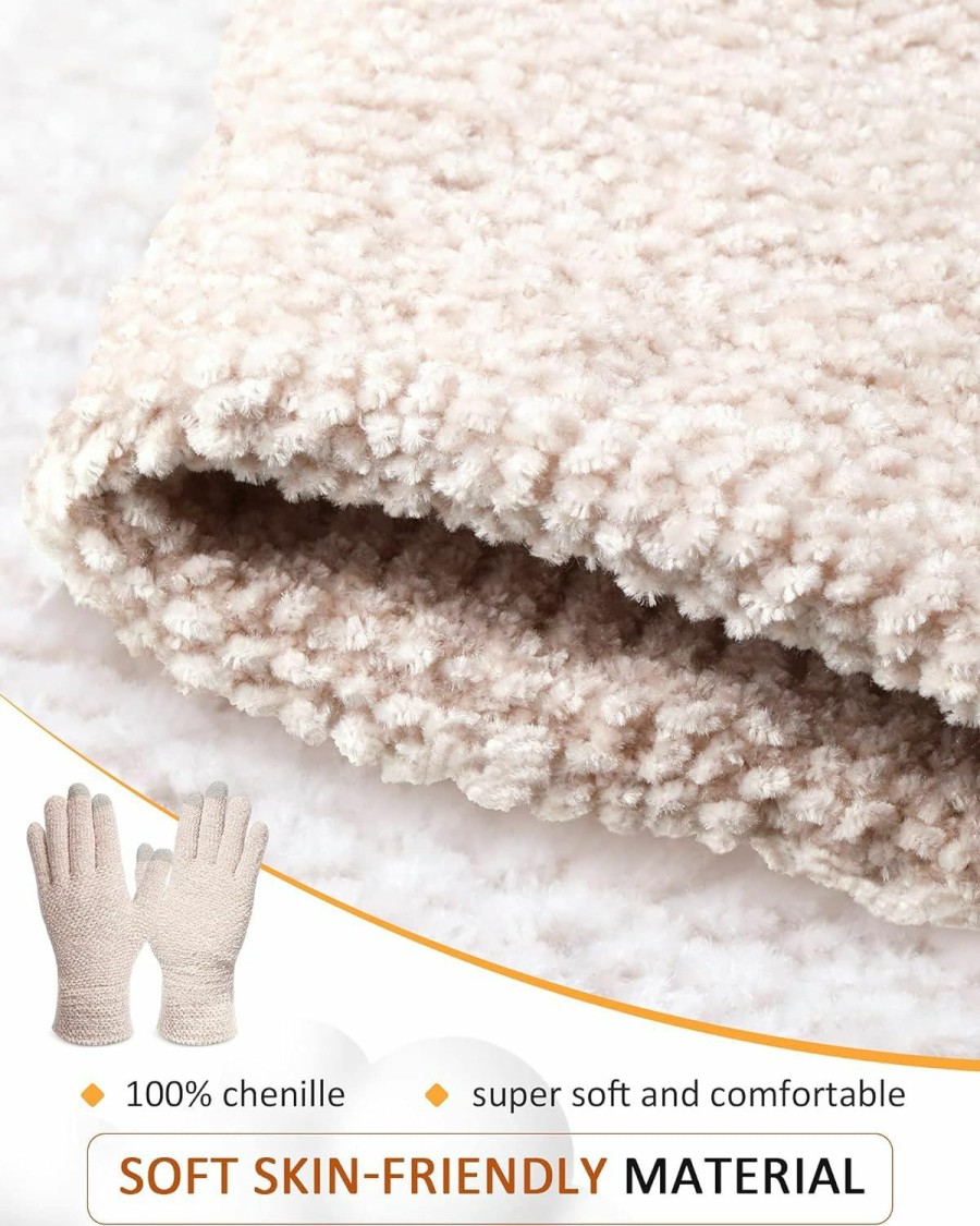 SATINIOR Satinior 3 Pairs Women Winter Gloves Warm Touchscreen Gloves Chenille Cable Knit Gloves Texting Elastic Cuff Thermal Gloves Hot