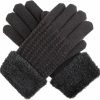 Be Your Own Style Be Your Own Style Byos Womens Winter Fashion Swirl Pattern Plush Faux Fur Fleece Lined Knit Gloves Hot