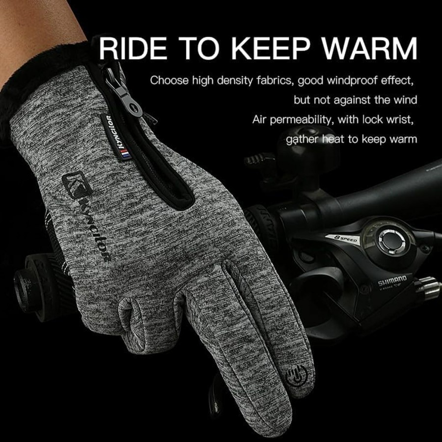 TEMEI Winter Warm Gloves Men Women Touch Screen Waterproof Windproof Non-Slip Grips Glove, For Cycling Driving Running Hiking New