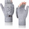 Tatuo Tatuo Women Winter Half Finger Glove Convertible Warm Knitted Glove Mittens With Cover Best