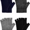 Geyoga 4 Pairs Winter Fingerless Gloves Half Finger Gloves Knit Fingerless Gloves For Women Men Warm Stretchy Mittens For Winter (Stripe Style) Online