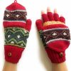 Ella Sussman Ella Sussman Hand Knit Alpaca Convertible Mitten Fingerless Glove Flip Cover Fair Isle Pattern Fleece Lined Best