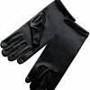 Greatlookz Fashion Elegant Ingenue Girl'S Satin Wrist Length Gloves (Black, Age 3-7) Best