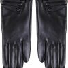 Nappaglo Nappaglo Nappa Leather Gloves Warm Lining Winter Button Decoration Lambskin For Women Best