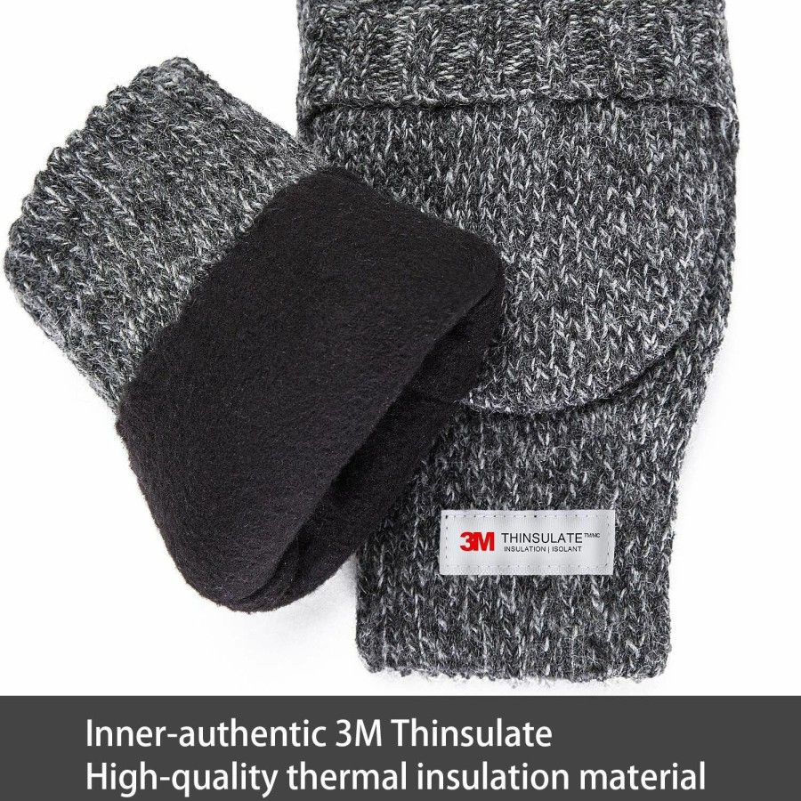 Generic Thinsulate Inner Thermal Insulation Winter Fingerless Gloves Men Women Wool Acrylic Soft Knit Cold Weather Warm Glove Mittens Best