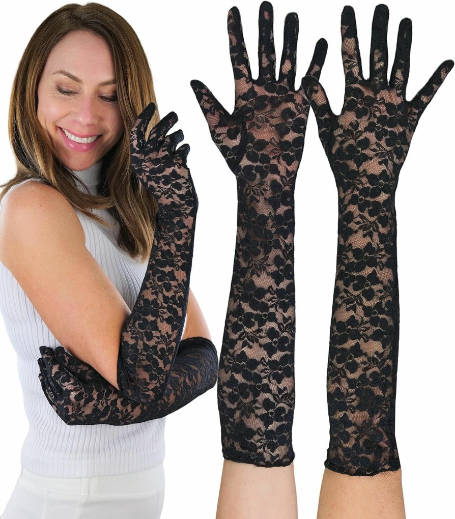 ToBeInStyle Tobeinstyle Women'S Extra Long Fingerless Lace Gloves Clearance