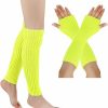 Mersuii 1 Set Knee High Socks Leg Arm Warmer Fingerless Gloves For Women Wholesale