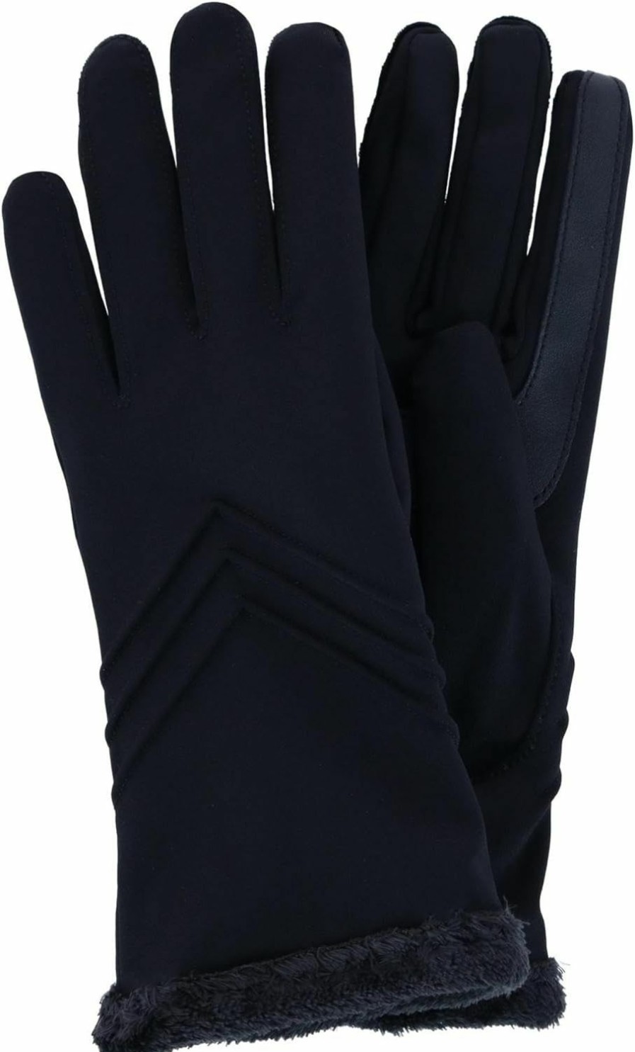 isotoner Isotoner Women'S Touchscreen Chevron Winter Glove With Microluxe Lining, Large/Xlarge, Black Clearance