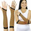 ToBeInStyle Tobeinstyle Women'S Striped 100% Nylon Arm Length Warmers Best