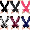 SATINIOR Satinior 6 Pairs Women Long Fingerless Gloves Arm Warmers Knit Thumbhole Stretchy Hot