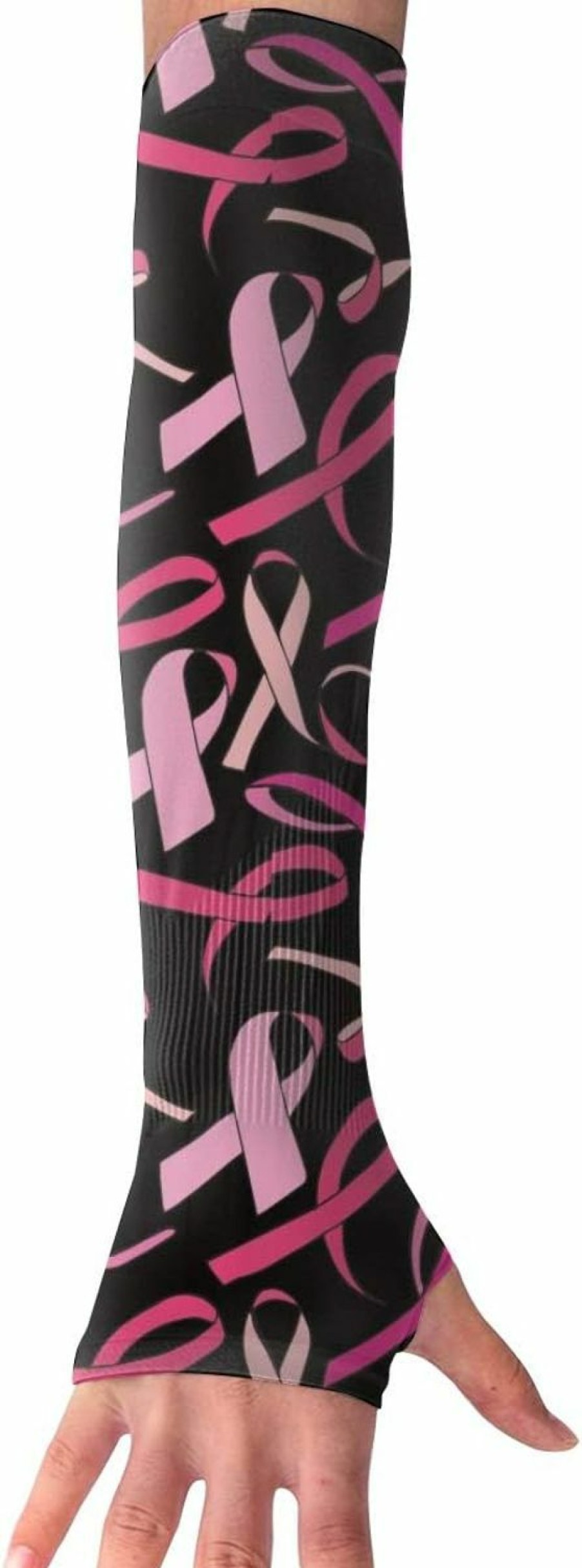 Y Y Y Y Y Y Ribbon Breast Cancer Awareness Uni Compression Arm Sleeves Uv Protection (1 Pair Best