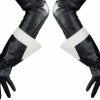 DooWay Uni Real Leather Long Gloves Gauntlet Style Imported Lambskin Tech Touchscreen Wide Sleeves For Costumes Dressy Best