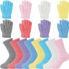 Toulite Toulite 16 Pairs Fluffy Gloves And Socks Set For Women Girls Fuzzy Slipper Socks Fluffy Cozy Gloves Soft Gloves Socks Bulk For Cozy Supplies Gift, 8 Colors Wholesale