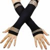 XCJIKUKE Xcjikuke Women Gothic Fingerless Gloves Punk Grunge Elbow Length Arm Warmers New