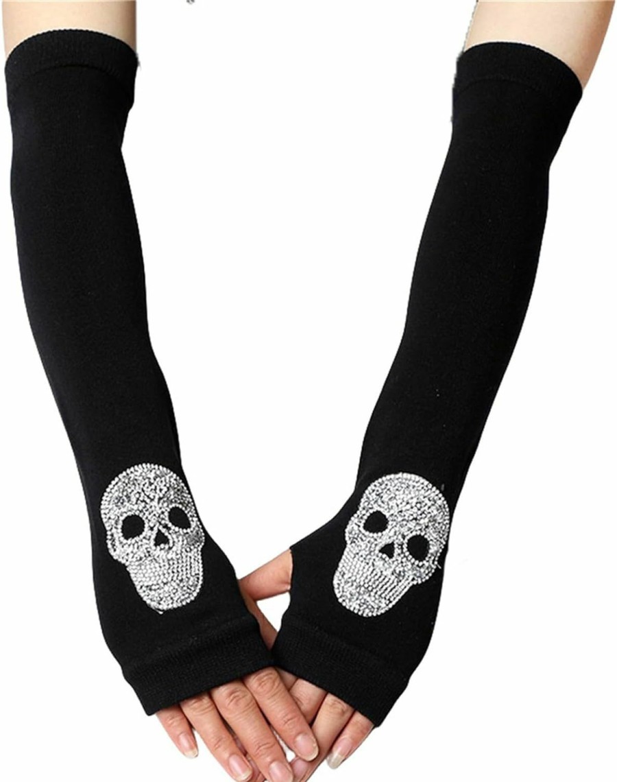 HeiBai Xiong Heibai Xiong Goth Grungr Arm Wearmers Punk Gloves For Women Or Men Gothic Arm Sleeve Rock Style Wholesale