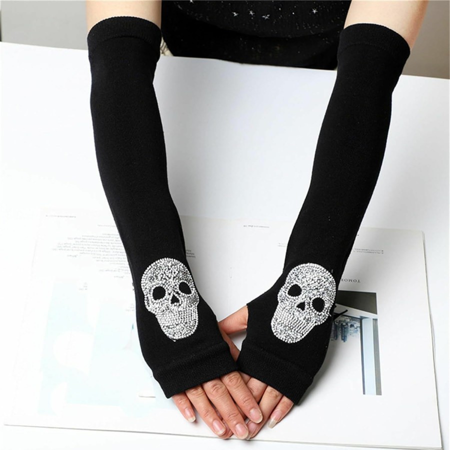 HeiBai Xiong Heibai Xiong Goth Grungr Arm Wearmers Punk Gloves For Women Or Men Gothic Arm Sleeve Rock Style Wholesale