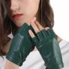 GSG Gsg Women Fingerless Leather Gloves Driving Leather Gloves Motorcycle Biker Gloves Unlined Half Finger Best