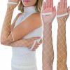 ToBeInStyle Tobeinstyle Women'S Big Diamond Net Fingerless Long Arm Warmers Rave Gloves Online