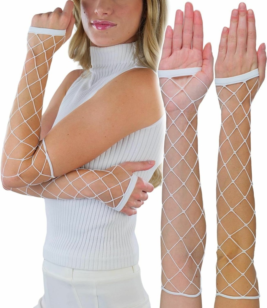 ToBeInStyle Tobeinstyle Women'S Big Diamond Net Fingerless Long Arm Warmers Rave Gloves Online