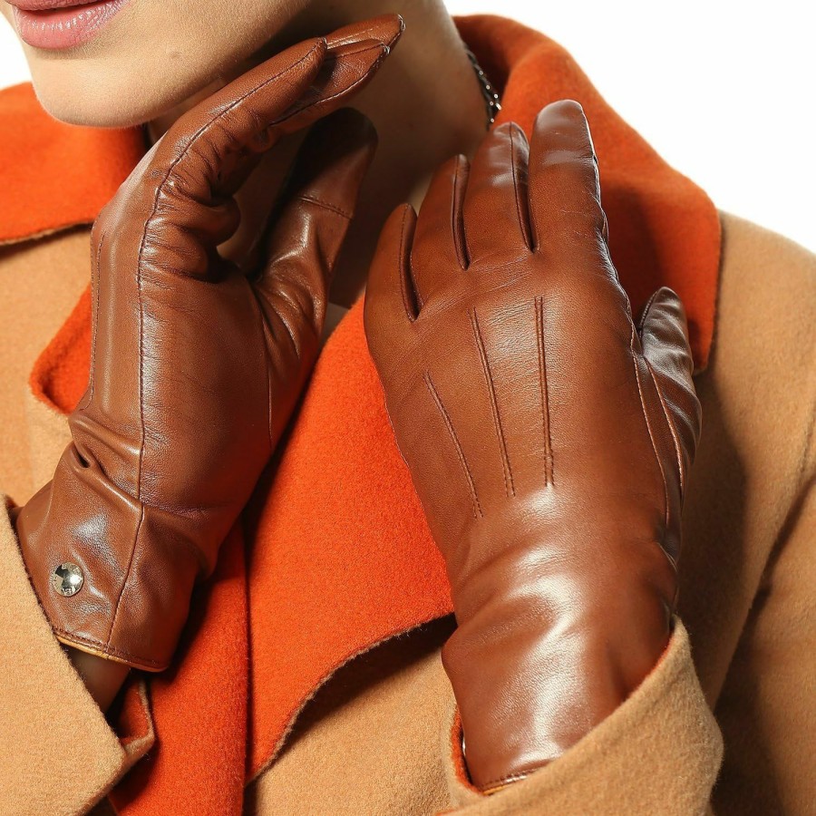 ELMA Womens Classic Touchscreen Texting Winter Warm Driving Hairsheep Leather Gloves 100% Pure Cashmere Lined New