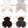 SATINIOR Satinior 4 Pair Fingerless Thumb Hole Gloves Winter Knit Arm Warmer Mitten For Women (Black, White, Dark Grey, Light Grey) New