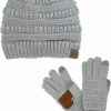 C.C C.C Uni Soft Stretch Cable Knit Beanie And Anti-Slip Touchscreen Gloves 2 Pc Set 2 Pc Set Hot