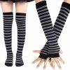 Colorful House Colorful House Striped Arm Warmer Fingerless Thumb Hole Mittens Gloves Knee High Socks Sets Hot