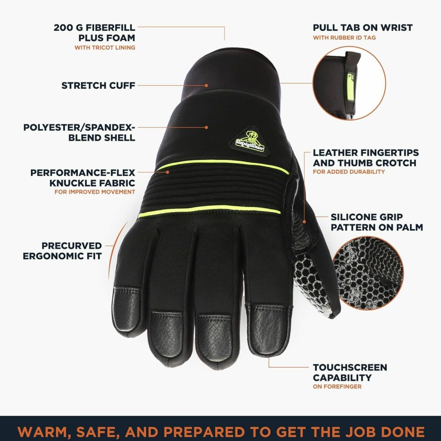 RefrigiWear Refrigiwear Extreme Ultra Grip Thinsulate Insulated Gloves With Touchscreen Forefinger Hot